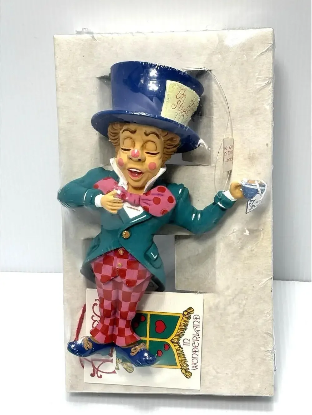 Department 56 Alice in Wonderland Mad Hatter Christmas Ornament Resin 7in Disney